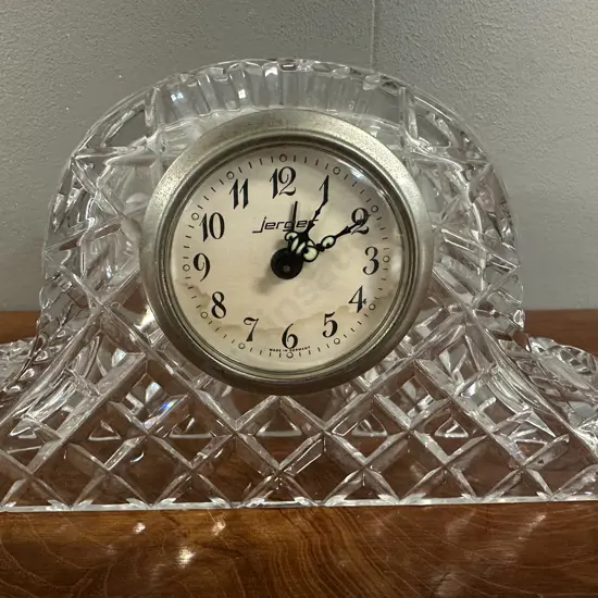 Vintage German Jerger Crystal Mantel Clock