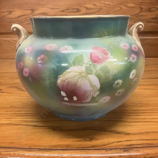 Antique Allertons England Floral Transferware Jardiniere. c1903-1912. 19 x 27cm