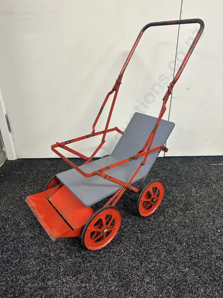 Antique Meccano Style Childs Dolls Stroller Image 1++