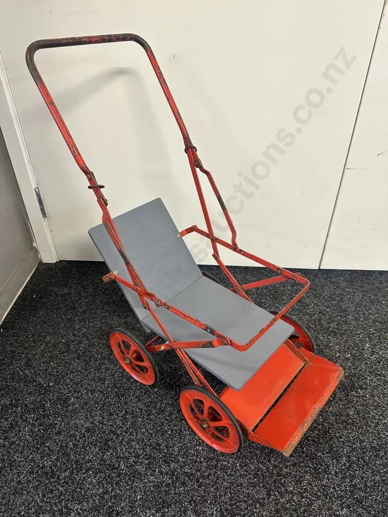 Antique Meccano Style Childs Dolls Stroller Image 1++