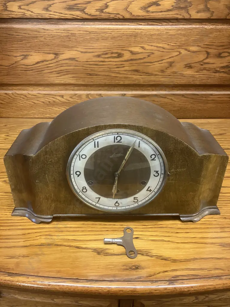 1951 Junghans German W64 8 Day Mantle Clock With Key Image 1++