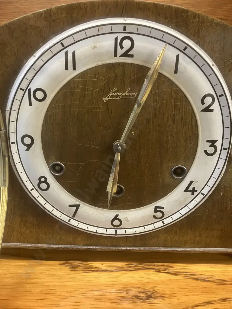 1951 Junghans German W64 8 Day Mantle Clock With Key Image 1++