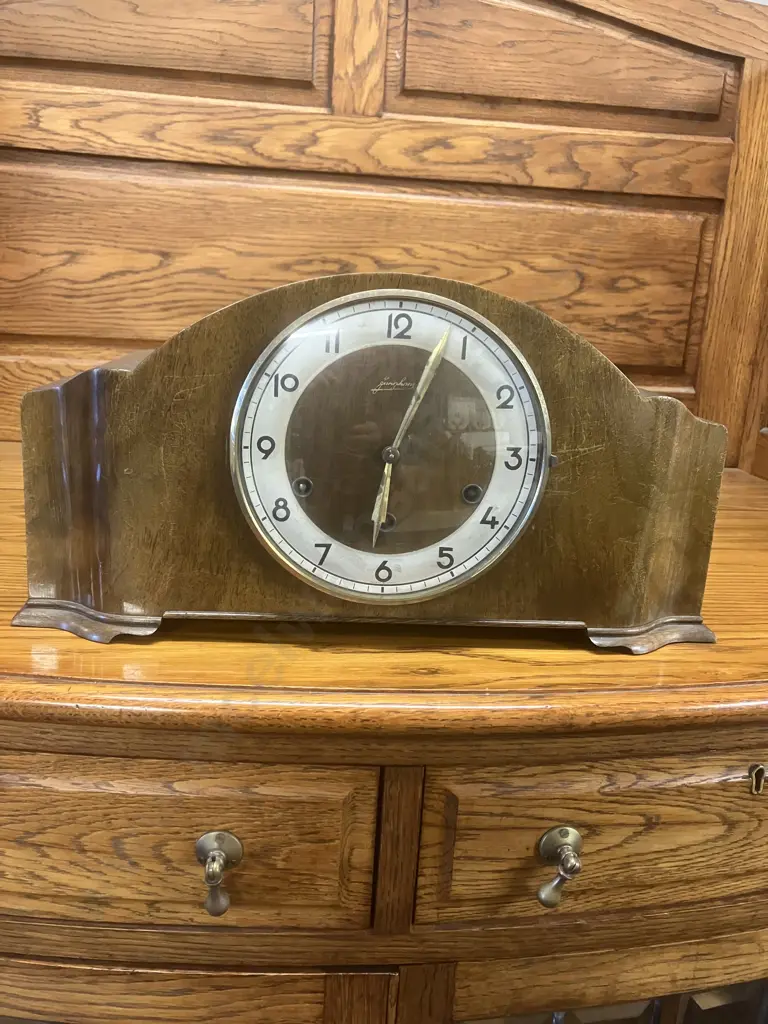 1951 Junghans German W64 8 Day Mantle Clock With Key Image 1++