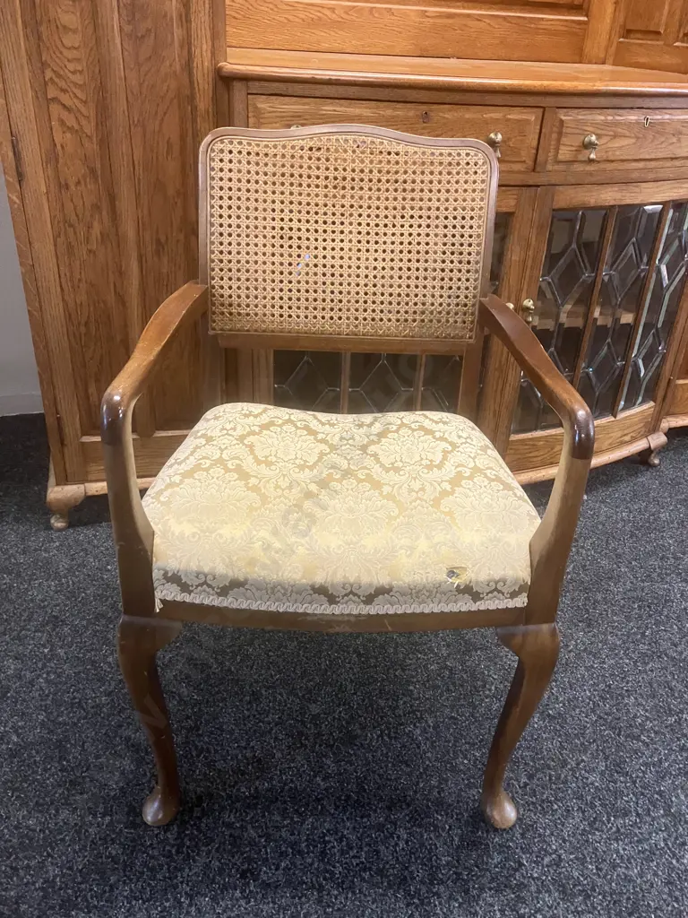 Vintage Rattan Backed Bedroom Chair (AF) Image 1++
