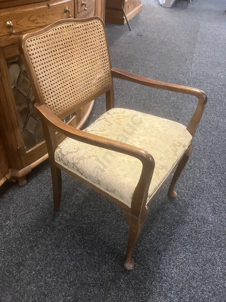 Vintage Rattan Backed Bedroom Chair (AF) Image 1++