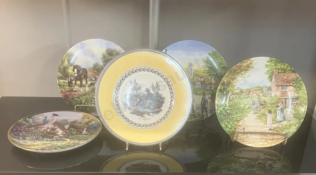 Villeroy & Boch AUDUN CHASSE Salad Plate - 21.5cm. 4 x Bradex Royal Doulton, Wedgwood & Franklin Mint Collectors Plates Image 1++