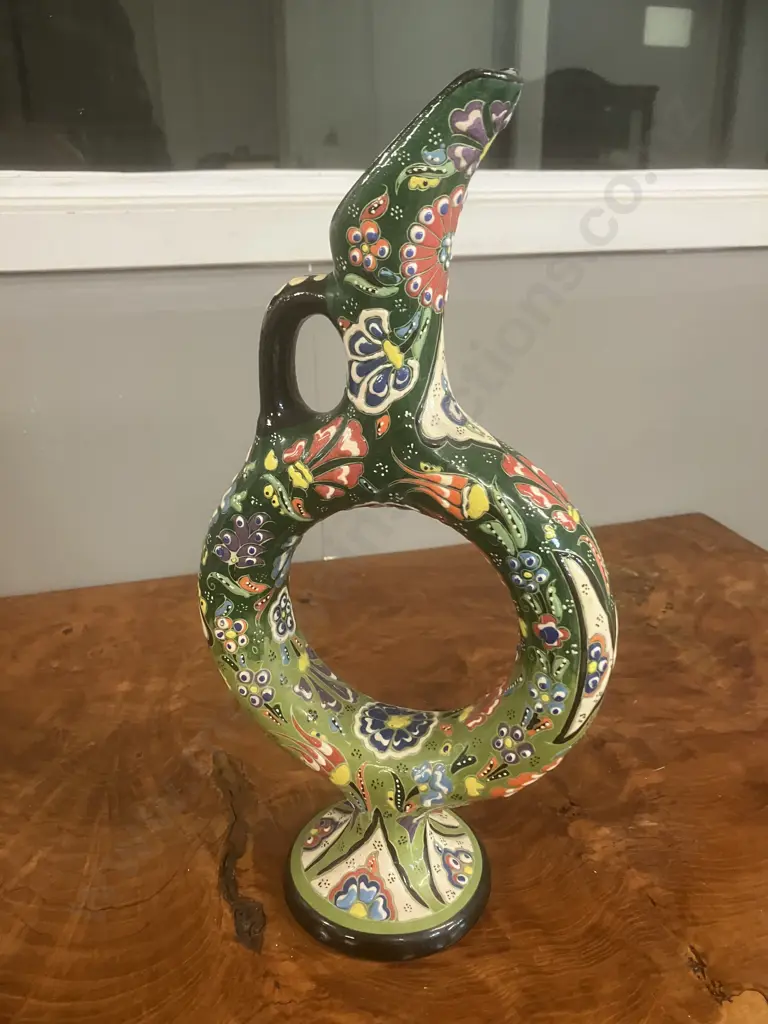 Turkish Handmade Hittite Ceramic Wine Jug. H32cm Image 1++