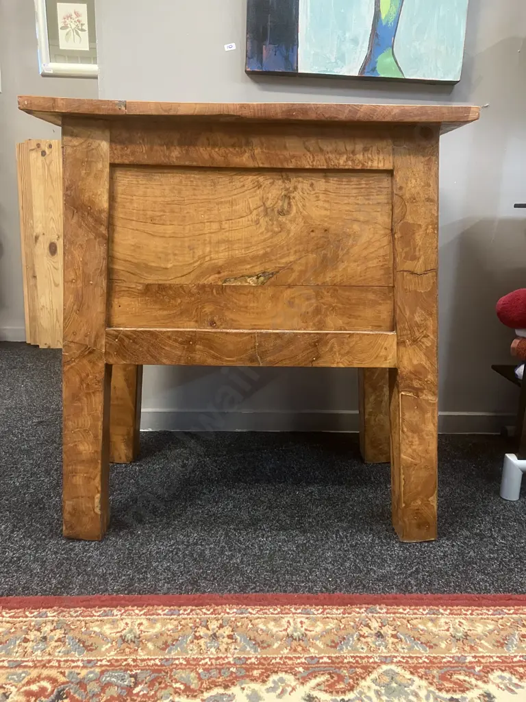 Burr Walnut 2 Door Accent Cabinet - Solid Burr Top. H77 W71 D48cm Image 1++