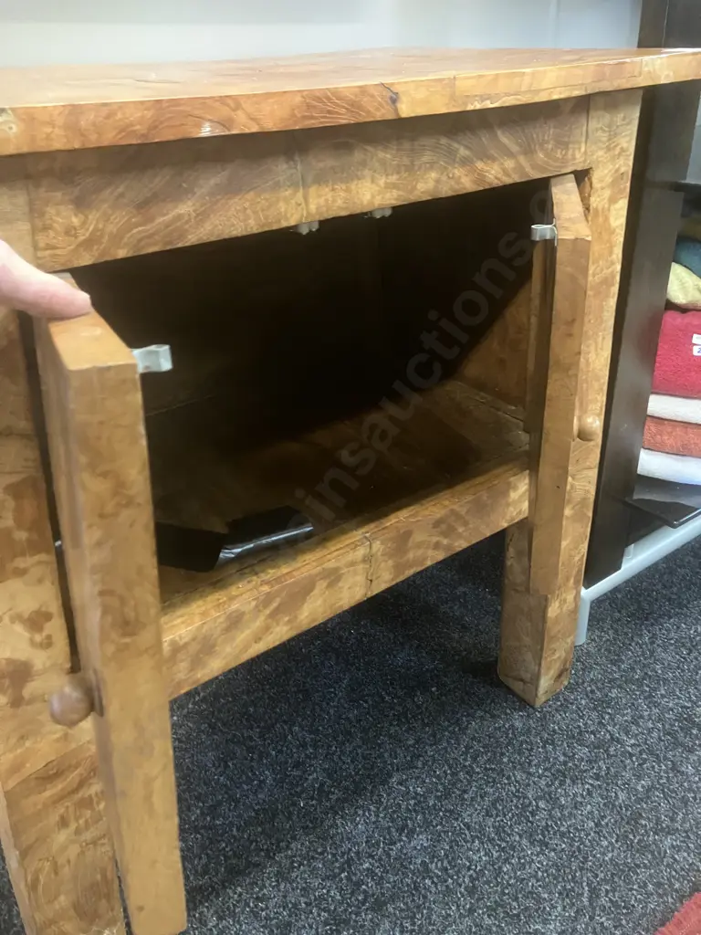 Burr Walnut 2 Door Accent Cabinet - Solid Burr Top. H77 W71 D48cm Image 1++