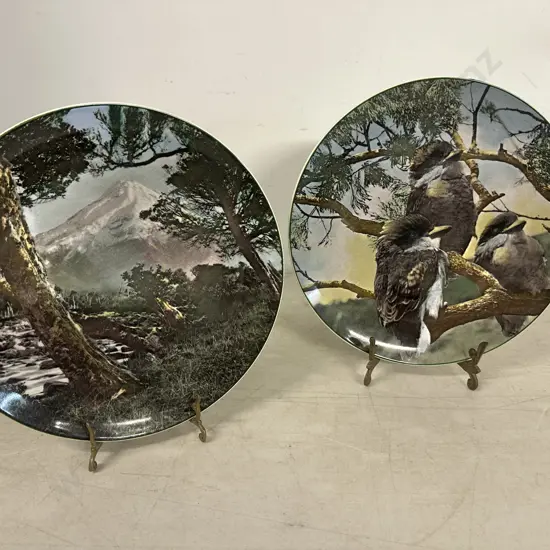 Royal Doulton Collectors Plates Including Young Kookaburras #D6426 & Mount Egmount #D6436