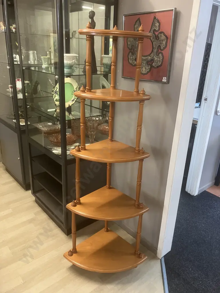 Rimu 5 Shelf Corner Wotnot. H173 W65 D45cm Image 1++