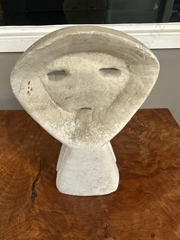 Cream Coloured Carved Stone Sculpture H36cm. Image 1++