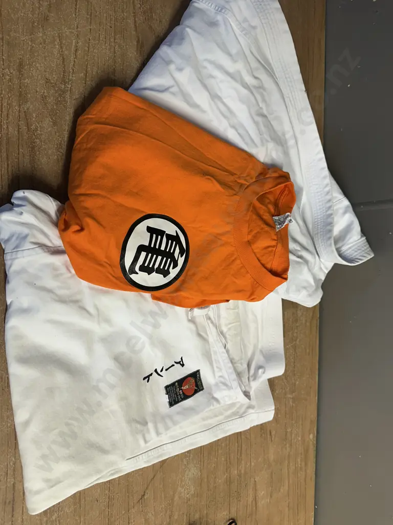 Tokyo Japan- Martial Arts Pants & Jacket With Orange Active Wear Tee Image 1++