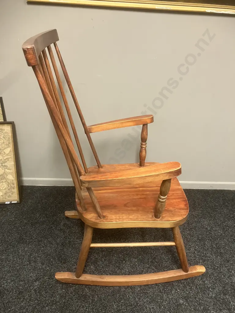 Vintage Classic  Wooden Rocking Chair Image 1++