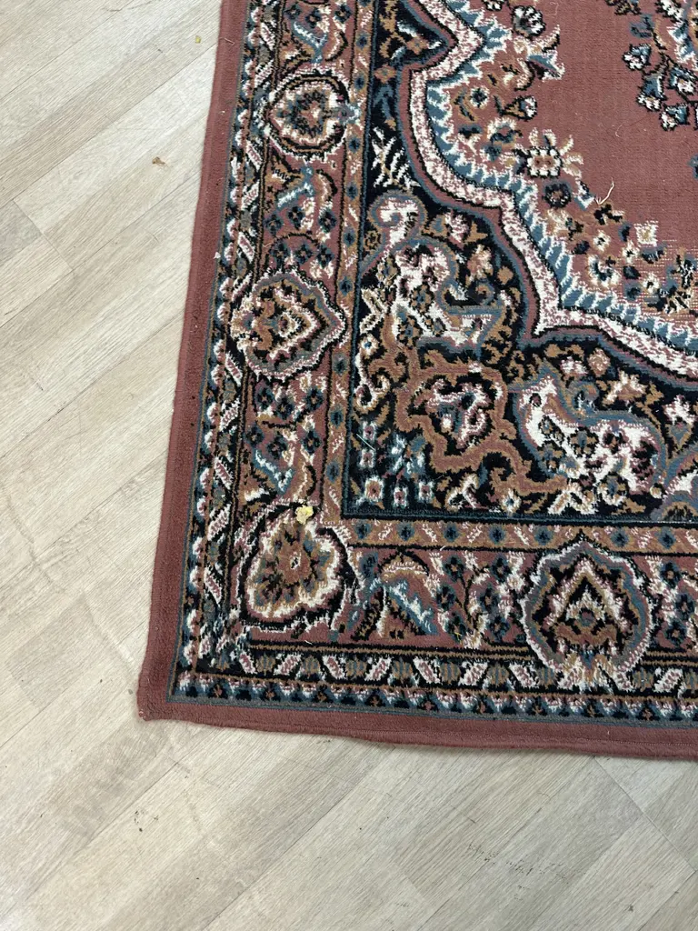 Vintage Floor Rug Pink/Grey/Pale Blue 215x160cm. Image 1++