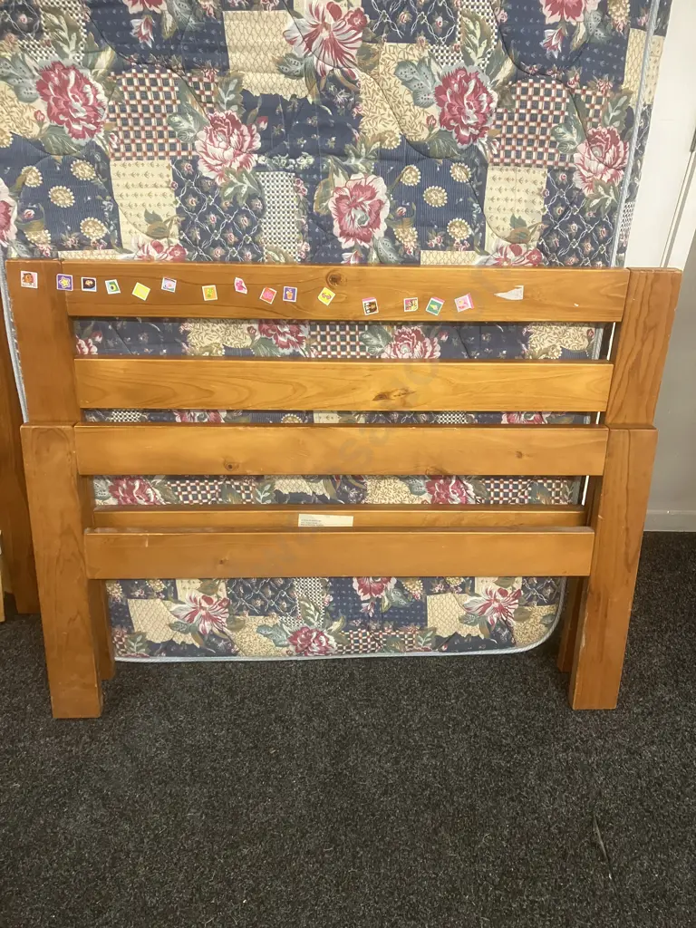 D'Zine King Single Wooden Bed With a Bed Barn Mattress Image 1++