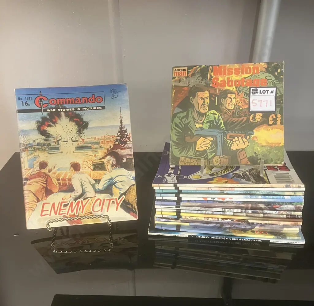 Vintage 1976 Action Man Mission Sabotage Mini Story Book, Commando Comics x 17, A Christmas Carol Classics Illustrated Image 1++