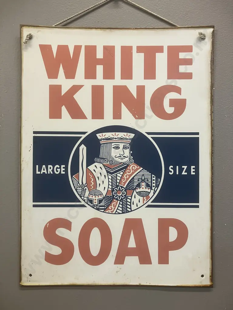Vintage 1930's White King Soap Reproduction Tin Sign. 34.5 x 25.5cm Image 1++