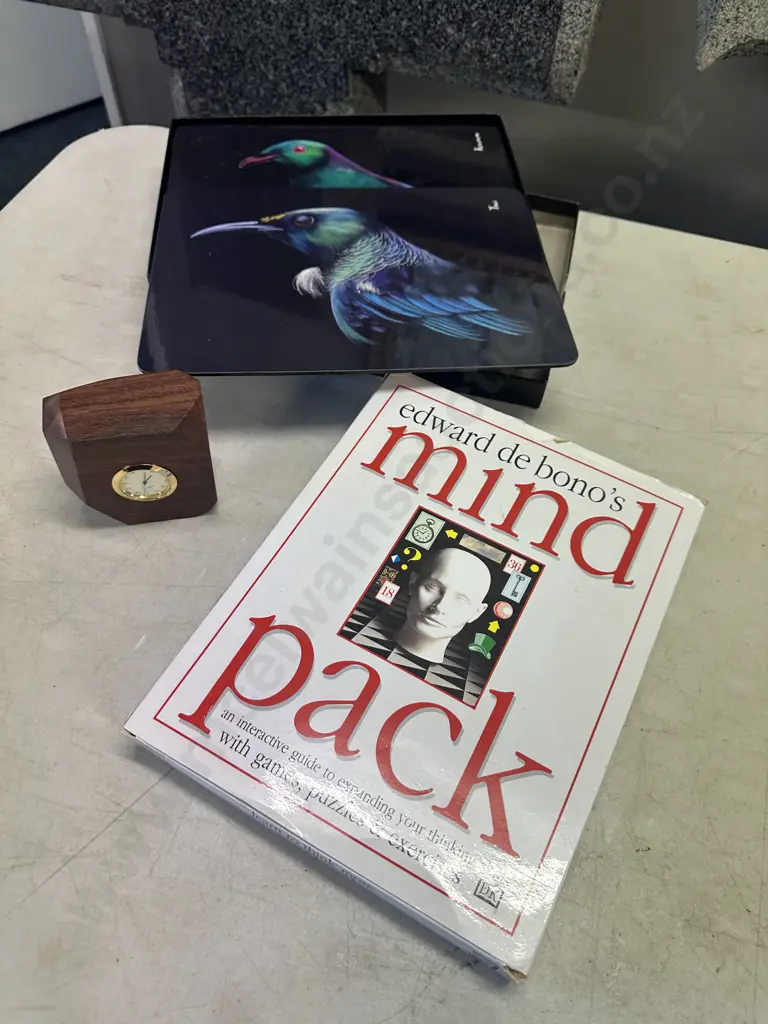 Ashdene Majestic Birds Place Mats, Quartz Clock Wood & Brass & edward de bonos Mind Pack Image 1++