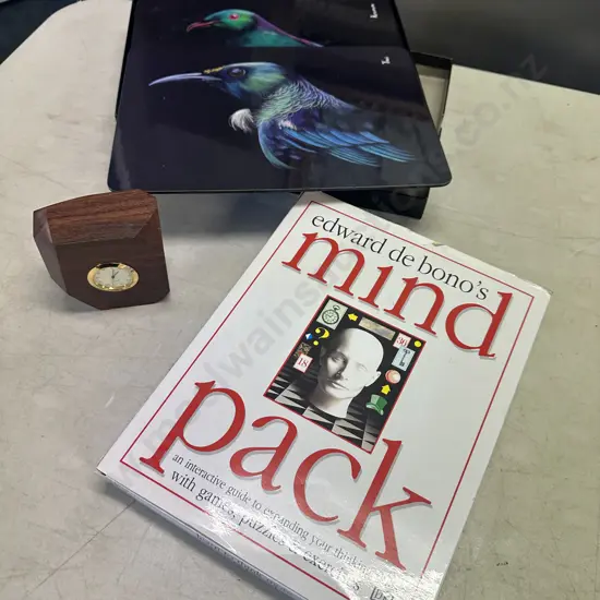 Ashdene Majestic Birds Place Mats, Quartz Clock Wood & Brass & edward de bonos Mind Pack