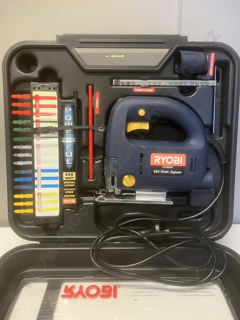 Ryobi 620 Watt Variable Speed Jigsaw Kit In Blow Moulded Case Image 1++
