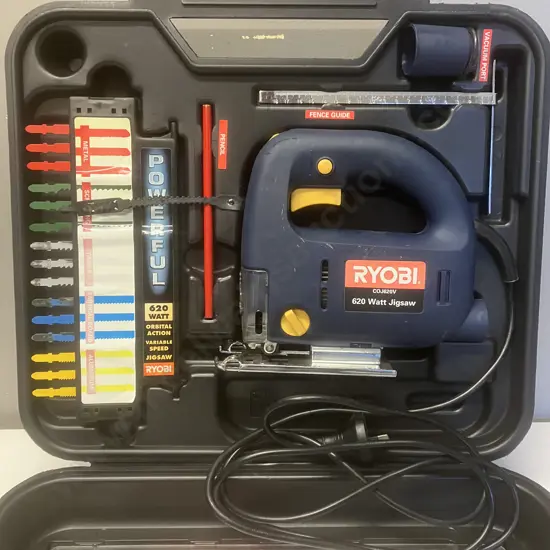 Ryobi 620 Watt Variable Speed Jigsaw Kit In Blow Moulded Case