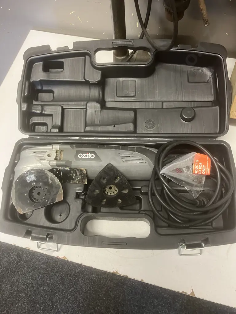Black and Decker Jigsaw No 7580, Icon 200W Finishing Sander, Ozito Multi Function Tool, XU1 Electric Drill & Drill Press Image 1++