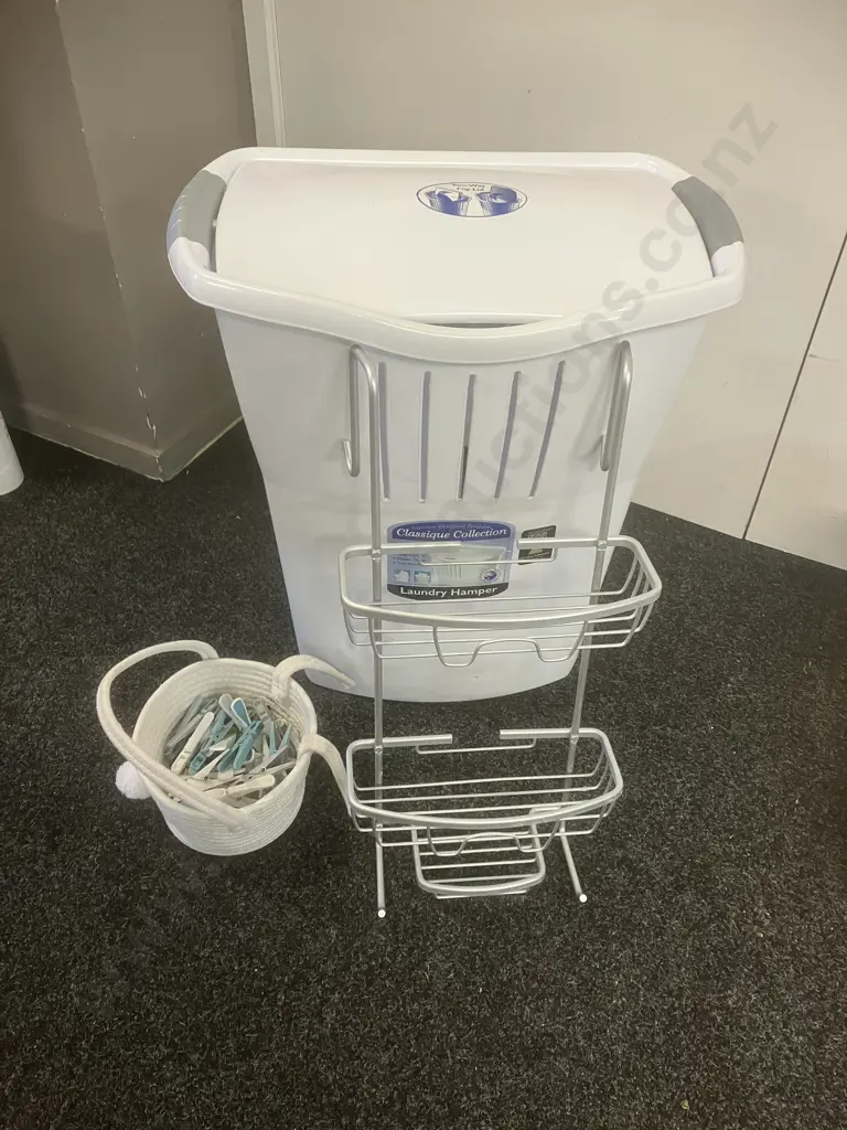 Laundry Hamper, Pegs, Shower caddy Etc Image 1++