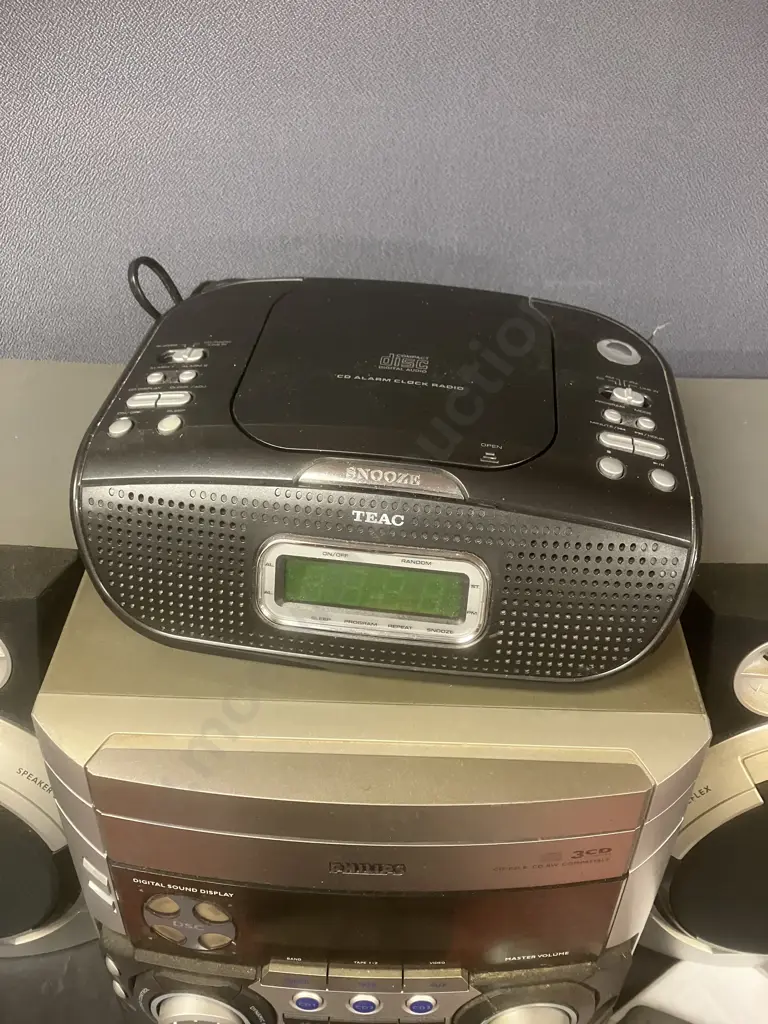 Phillips FW-C330 Stereo With Remote Control & Manual With Teac CRX-240 CD Alarm Clock Radio Image 1++