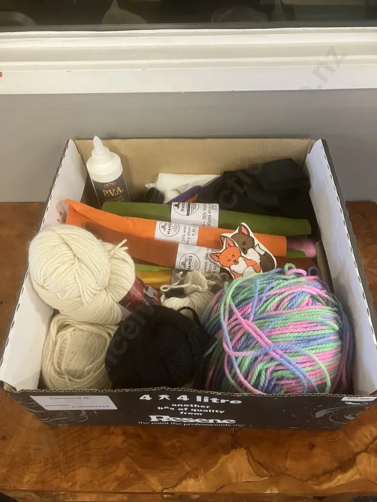 Box Lot Wool, Felt, Glue Etc Image 1++
