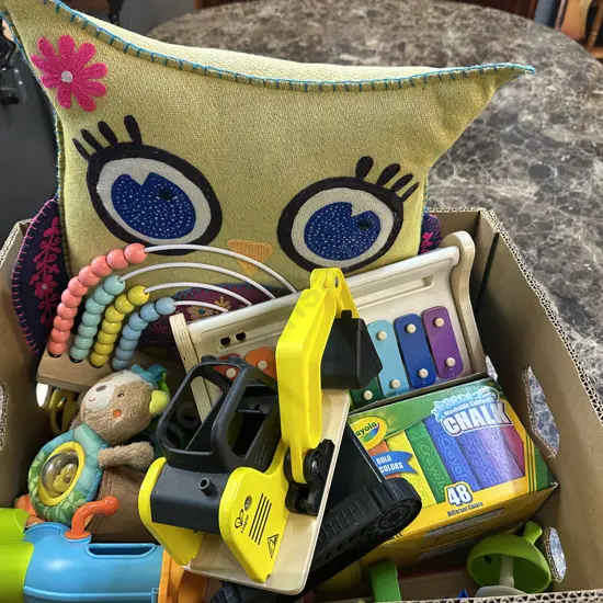 Assorted Childrens Toys Including Owl Cushion Etc
