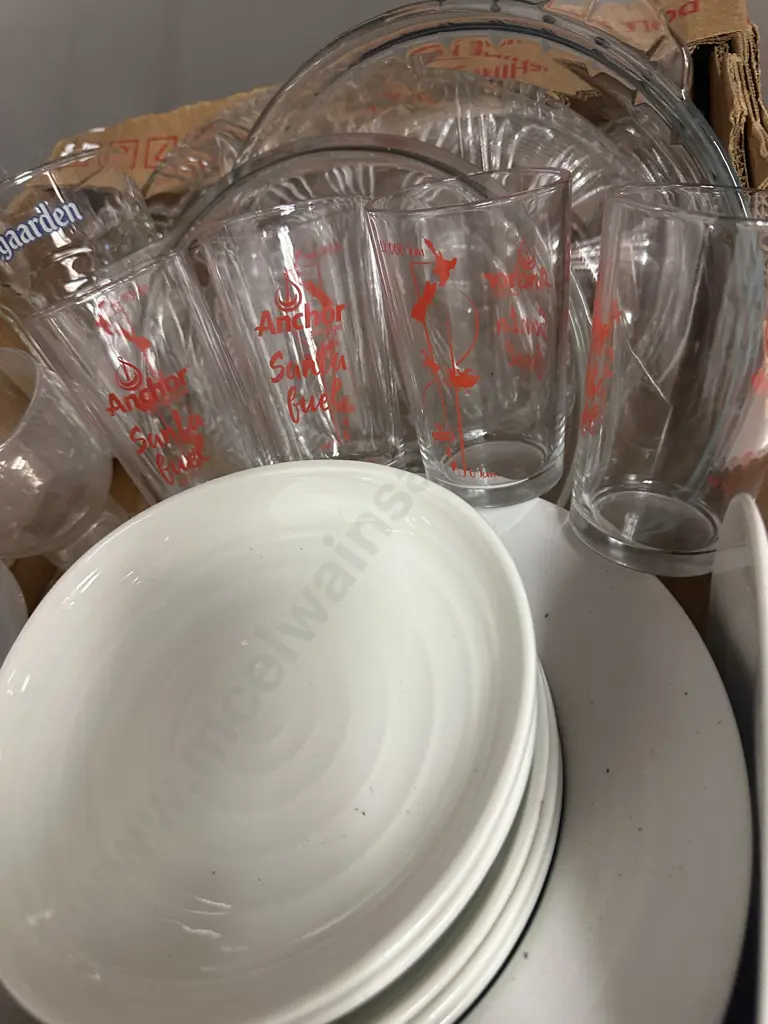 Anchor Santa Fuel Tumblers, Hoegaarden Belgium Style Beer Glasses, Crockery Etc Image 1++