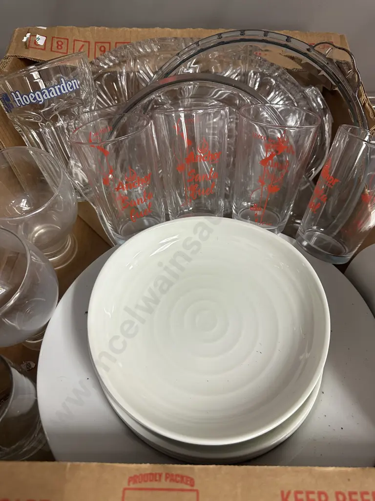 Anchor Santa Fuel Tumblers, Hoegaarden Belgium Style Beer Glasses, Crockery Etc Image 1++