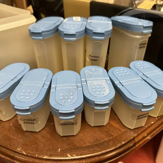 Tupperware Modular Mates Spice Shakers x 10, Blue Top -1846 & 1843