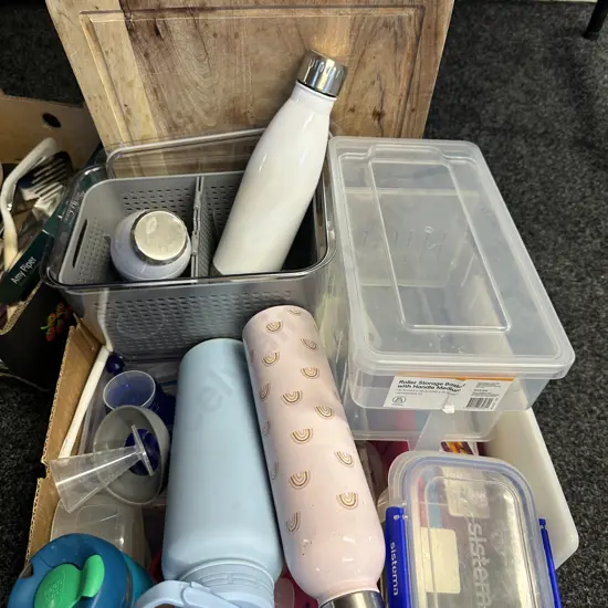 Box Lot Of Plastic Ware Etc