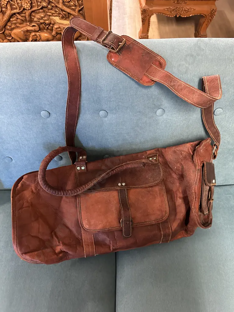 Leather Homemade Weekend/Duffle Bag Image 1++