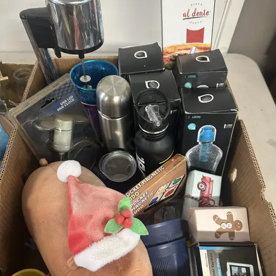 Box Of Assorted Kitchen Items Including 