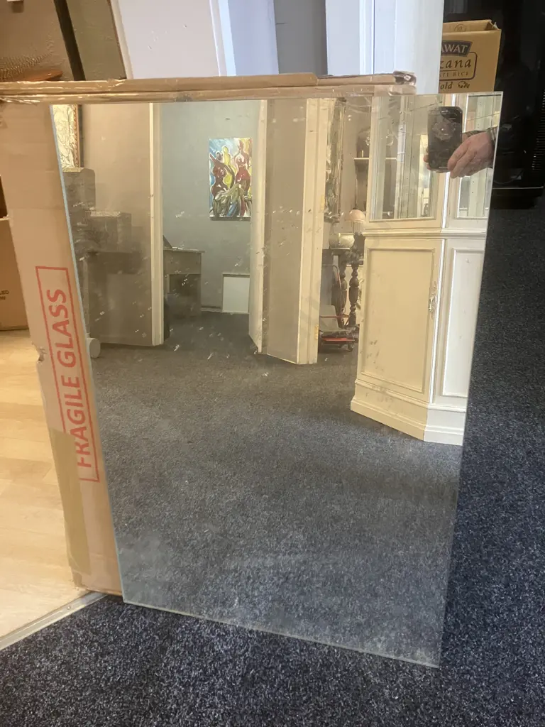 Pair of New Mirrors - Frameless Flat Edge. 900 x 600 x 5mm Image 1++