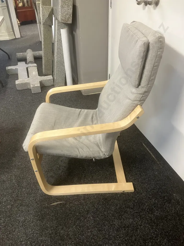 Mocka Armchair With a Wooden Footstool Image 1++