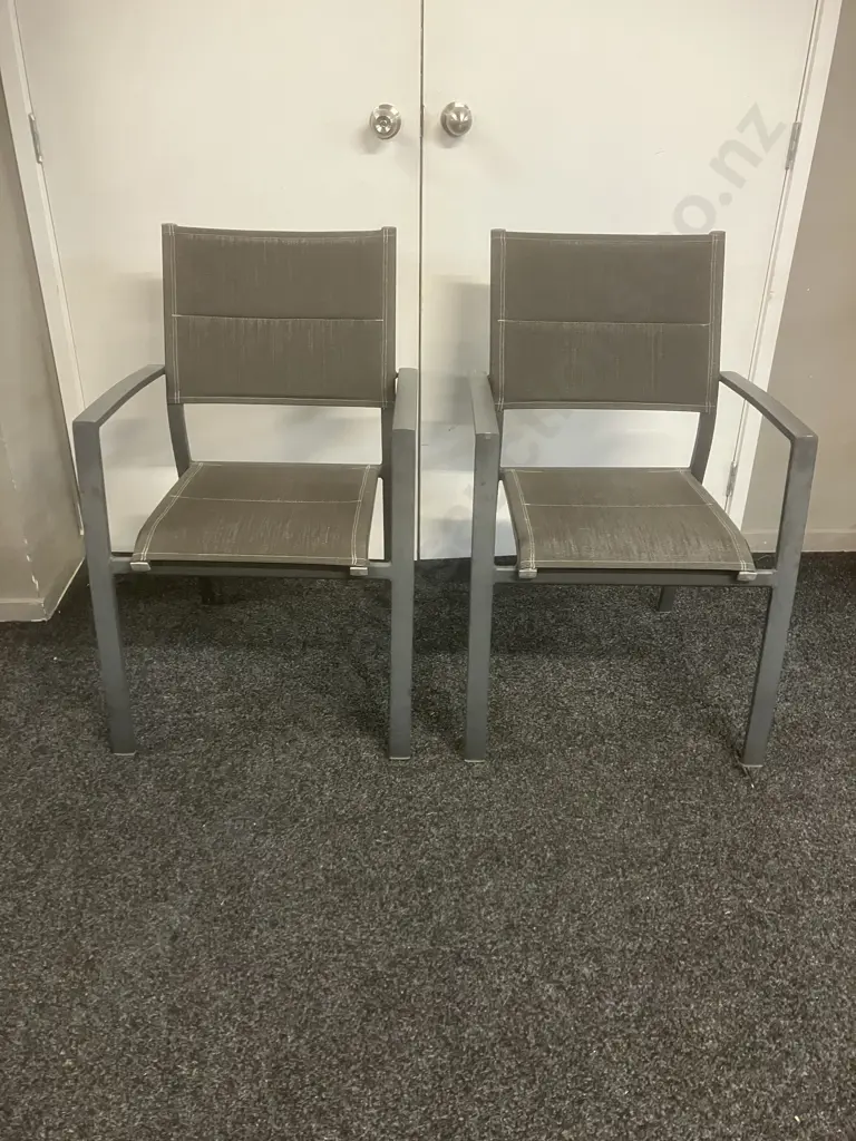 Pair of Aluminium Framed Outdoor Chairs Image 1++