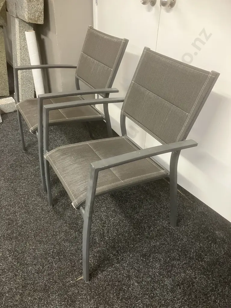 Pair of Aluminium Framed Outdoor Chairs Image 1++