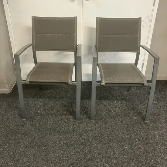 Pair of Aluminium Framed Outdoor Chairs