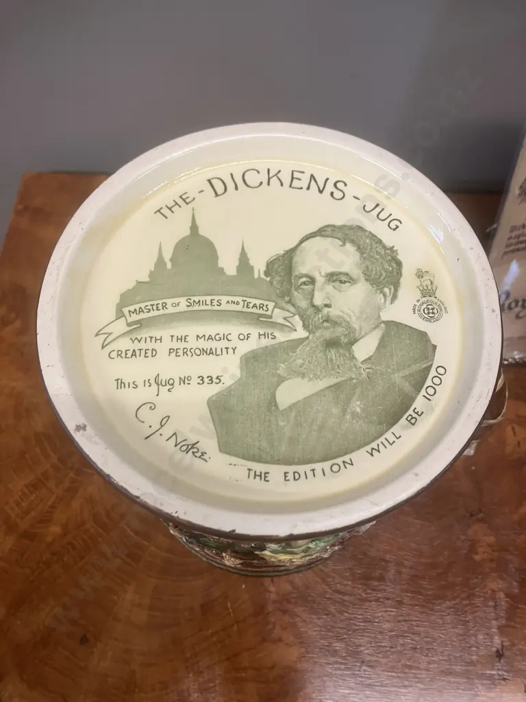 Stunning Rare Royal Doulton Loving Jug, The-Dickens-Jug "Master of Smiles and Tears" 1936. Limited # 335 of 1000. H27cm Image 1++