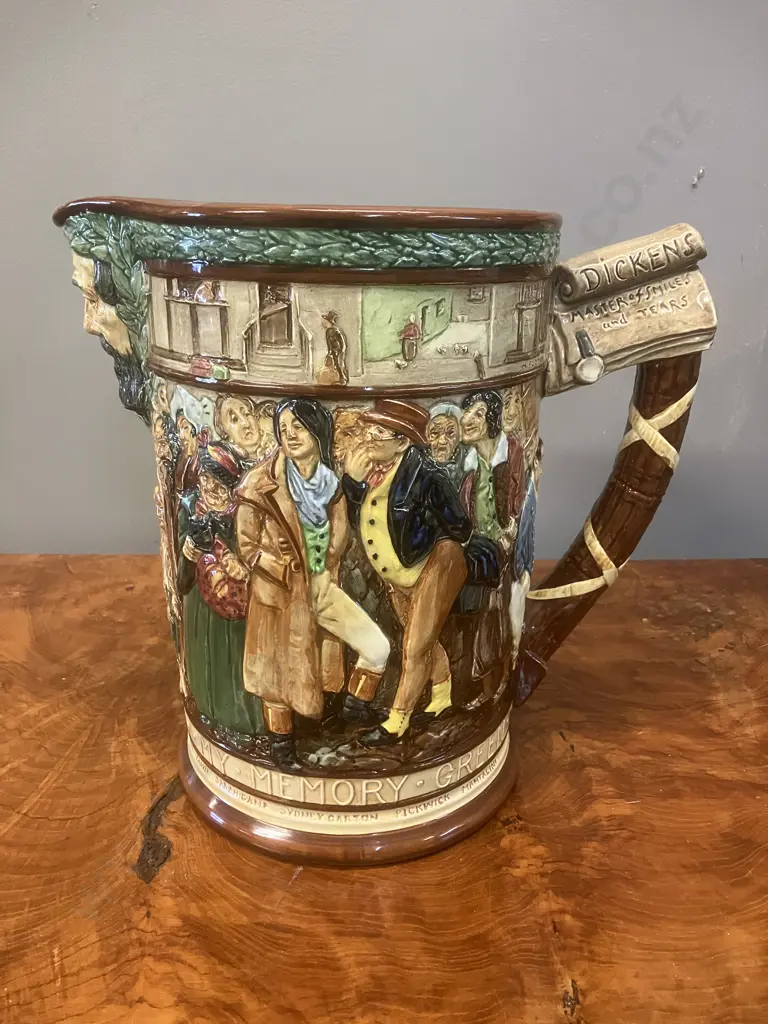 Stunning Rare Royal Doulton Loving Jug, The-Dickens-Jug "Master of Smiles and Tears" 1936. Limited # 335 of 1000. H27cm Image 1++