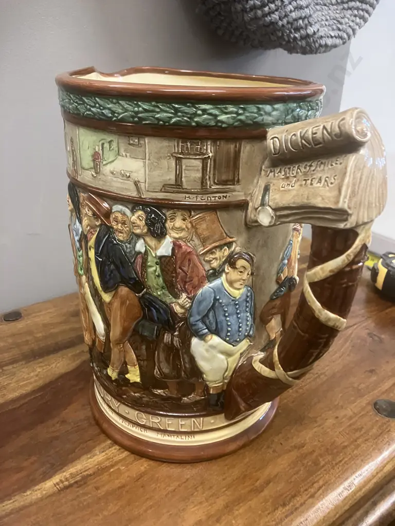 Stunning Rare Royal Doulton Loving Jug, The-Dickens-Jug "Master of Smiles and Tears" 1936. Limited # 335 of 1000. H27cm Image 1++