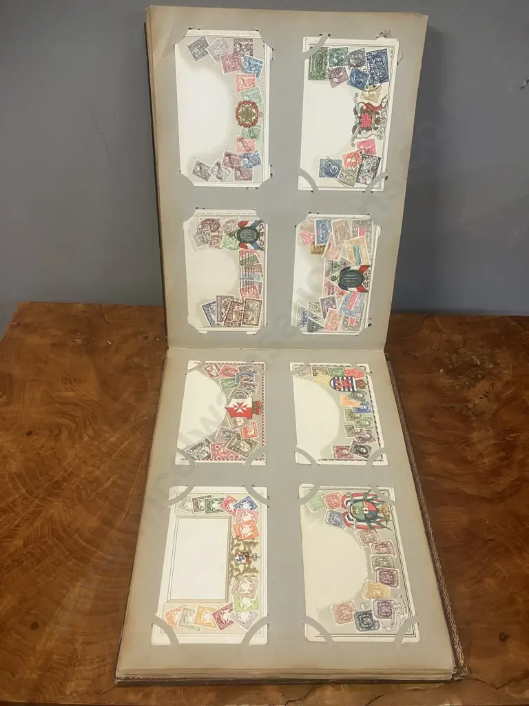 A Stunning Collection of 238 Early 1900's Postcards In A Black Lacquer Japanese Accordion Album Image 1++