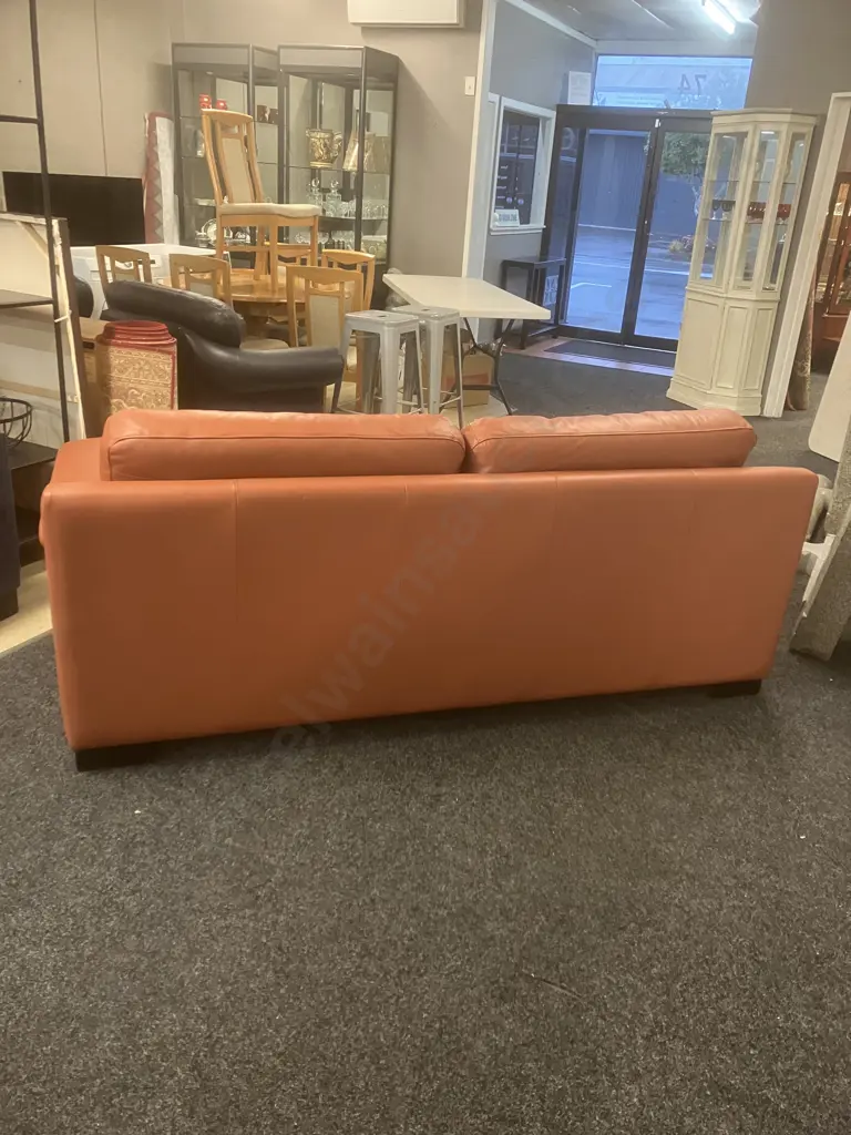 Danske Mobler Puccini Cotta Tan Leather 2 Seater Sofa. H85 W209 D95cm Image 1++