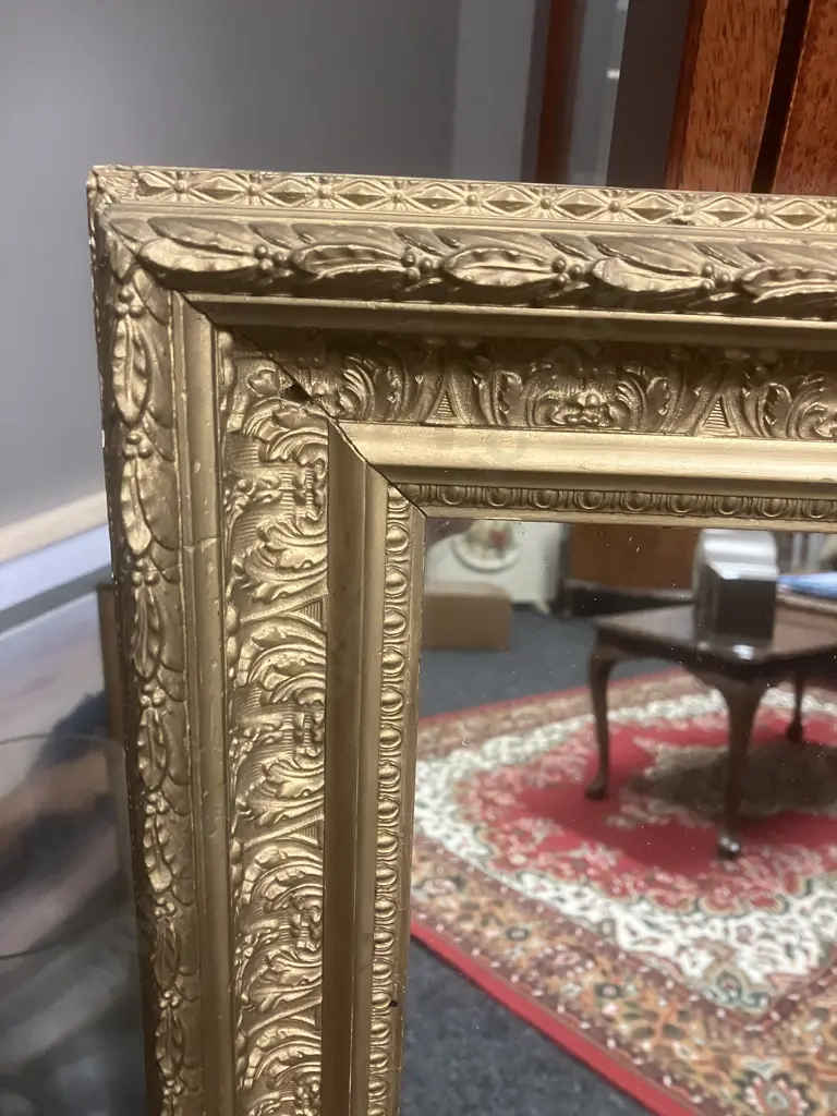 Ornate Gold Coloured Framed Wall Mirror. 87 x 73cm Image 1++