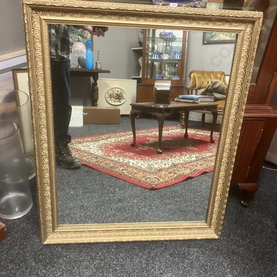 Ornate Gold Coloured Framed Wall Mirror. 87 x 73cm
