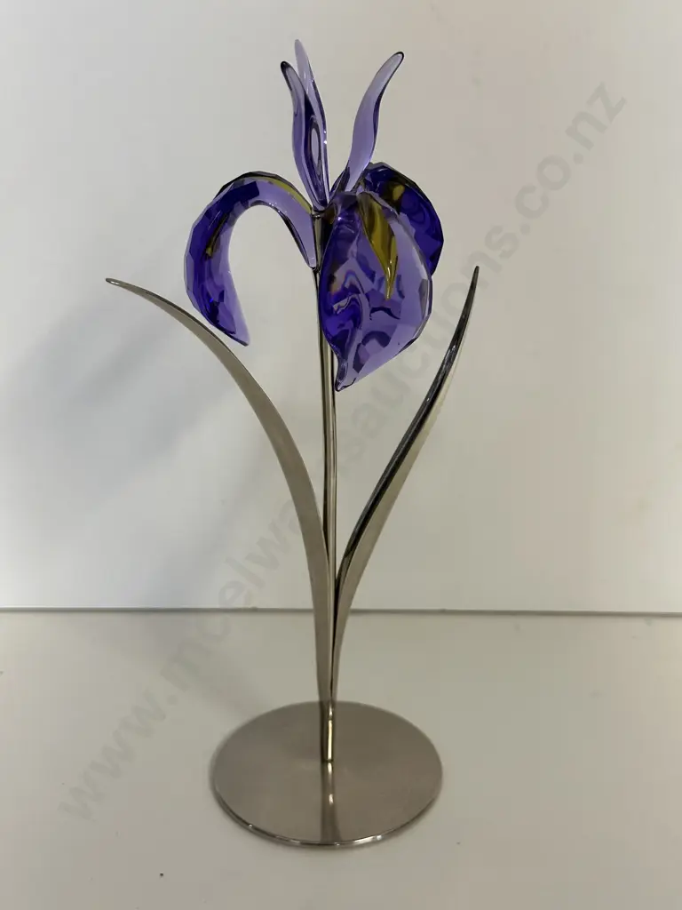 Swarovski Crystal Paradise Flowers - Damboa Blue Violet #848449 Exotic Flowers Collection (2006-2010), (Boxed With COA) Image 1++